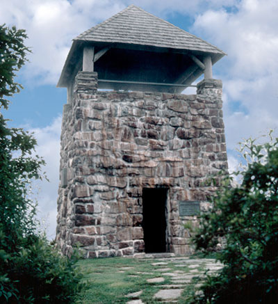 Rock tower with viewing room at top
